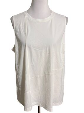 MarlaWynne White Sleeveless Crewneck Tank